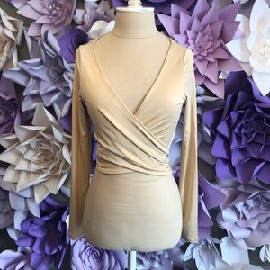 Beige wrap top